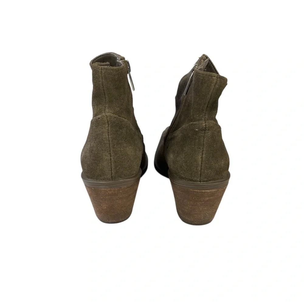 Vince Camuto Suede Leather Amtinda Western Sable Squared Toe Ankle Heeled Boots‎